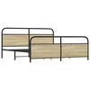 vidaXL Metal Bed Frame without Mattress Sonoma Oak 200x200 cm