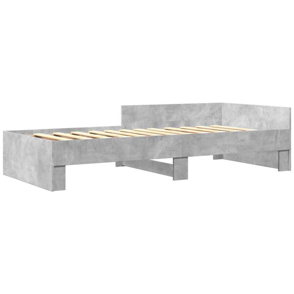 vidaXL Bed Frame without Mattress Concrete Grey 90x200 cm Engineered Wood