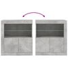 vidaXL Sideboard with LED Lights Concrete Grey 60.5x37x67 cm