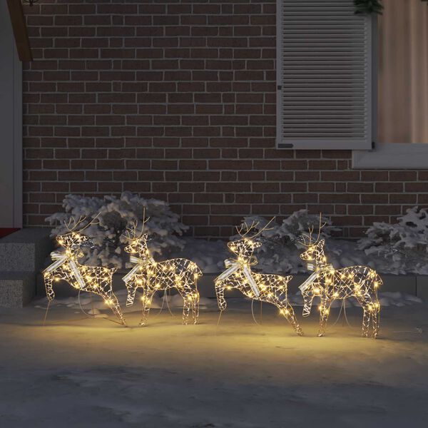vidaXL LED Reindeers with 80 LEDs 4 pcs Gold PET