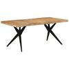 vidaXL Dining Table Black 180x90x77 cm Solid Wood Acacia