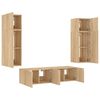 vidaXL 6 Piece TV Wall Units with LED Sonoma Oak Engineered Wood