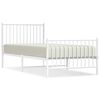 vidaXL Metal Bed Frame without Mattress with Footboard White 90x200cm