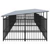vidaXL Outdoor Dog Kennel with Roof Steel 15.02 m&sup2;