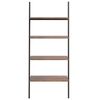 vidaXL 4-Tier Leaning Shelf Dark Brown and Black 64x34x150.5 cm