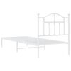 vidaXL Metal Bed Frame without Mattress with Headboard White 90x190cm