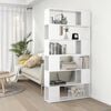 vidaXL Book Cabinet Room Divider High Gloss White 100x24x188 cm