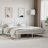 vidaXL Metal Bed Frame without Mattress with Headboard White 200x200cm