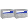 vidaXL Bedside Cabinet & LED Lights 2 pcs Concrete Grey 60x35x40 cm (804418)