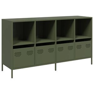 vidaXL Sideboard Olive Green 135x39x73.5 cm Cold-rolled Steel