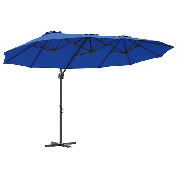 vidaXL Garden Cantilever Parasol Azure blue 372 x 198 x 243 cm