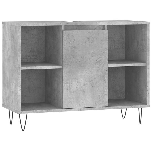 vidaXL Bathroom Cabinet Concrete Grey 80x33x60 cm Engineered Wood