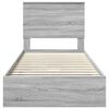 vidaXL Storage Bed Grey Sonoma 100 x 200 cm Engineered Wood