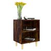 vidaXL Bed Cabinets with Solid Wood Legs 2 pcs Smoked Oak 40x30x50 cm