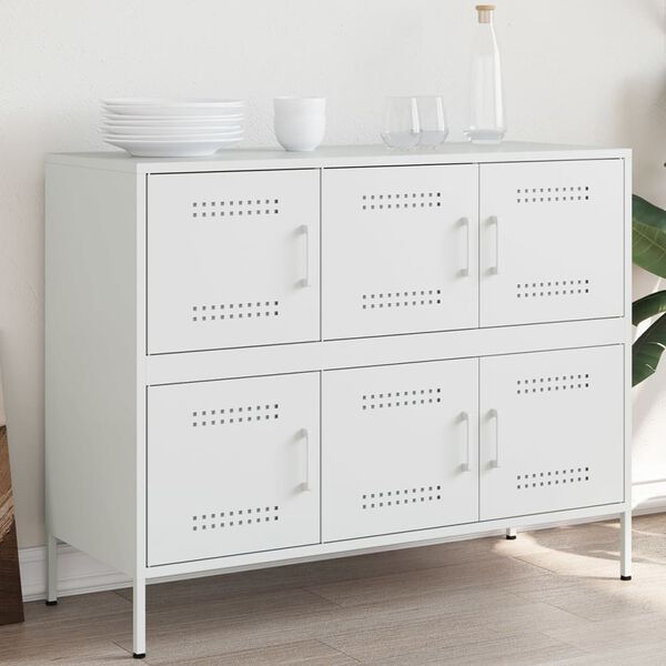 vidaXL Sideboard White 100.5x39x79 cm Steel