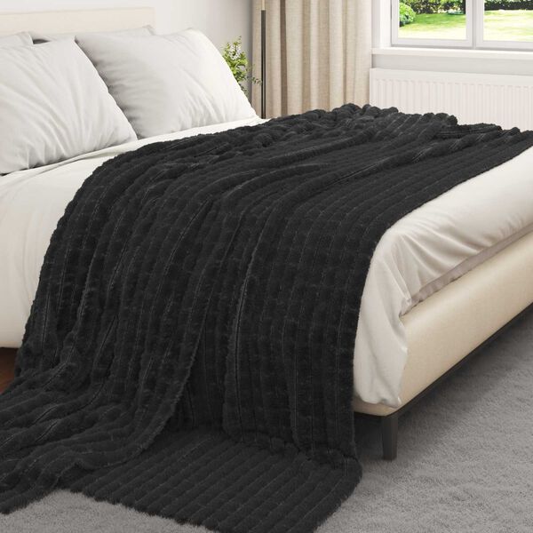 vidaXL Throw Blankets 6 pcs Black 270 x 240 cm Fleece