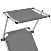 vidaXL Folding Sun Lounger with Roof Aluminium and Textilene Grey