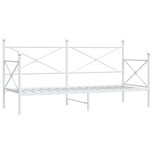 vidaXL Day Bed without Mattress White 90x200 cm Steel