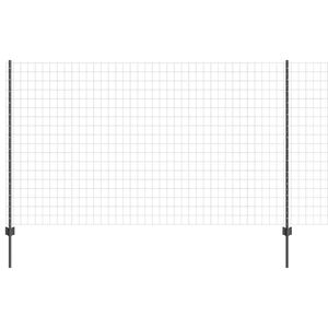 vidaXL Euro Fence with Post 10 x 1.4 m PVC-Coated Steel Grey Mesh