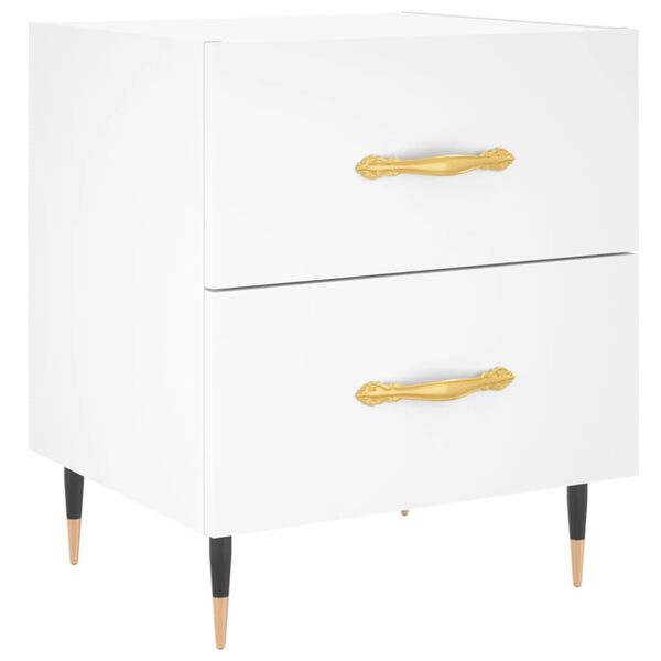 vidaXL Bedside Cabinet White 40x35x47.5 cm Engineered Wood