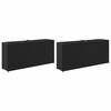 vidaXL Garden Planters with 2 Pots 2 pcs Black 90x20x40 cm Poly Rattan