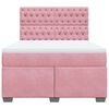 vidaXL Box Spring Bed with Mattress Pink 140x190 cm Velvet