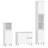 vidaXL 3 Piece Bathroom Furniture Set White Engineered Wood