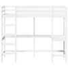 vidaXL Loft Bed without Mattress White 75x190 cm Small Single Solid Wood Pine