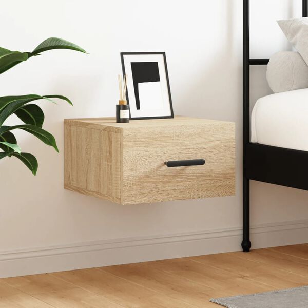 vidaXL Wall-mounted Bedside Cabinet Sonoma Oak 35x35x20 cm