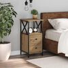 vidaXL Bedside Cabinet Artisan Oak 34x35.5x70 cm Engineered Wood
