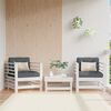 vidaXL Garden Chairs 2 pcs White Solid Wood Pine