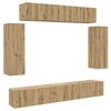 vidaXL 6 Piece TV Cabinet Set Wall-mounted Artisan Oak Engineered Wood