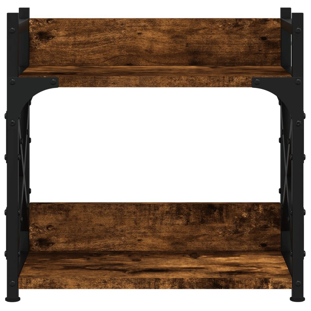 vidaXL Printer Stand 2-Tier Smoked Oak 40x20x40 cm Engineered Wood
