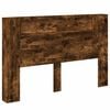 vidaXL Headboard Cabinet with LED Smoked Oak 160 x 16.5 x 103.5 cm