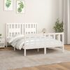 vidaXL Bed Frame without Mattress White Solid Wood Pine 140x200 cm