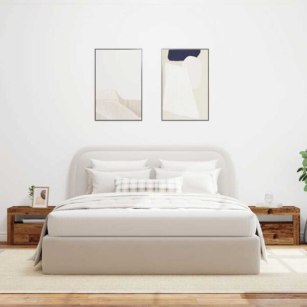 vidaXL Bedside Cabinets 2 pcs with LEDs Old Wood 60x35x40 cm