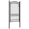 vidaXL Fence Gate "EMMEN" with Arched Top Steel 100x123,5 cm Black