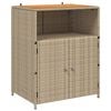 vidaXL Cabinet Beige 70 x 50 x 87 cm Polyester and Roly Ratten
