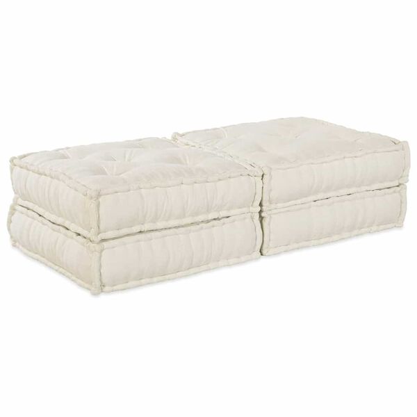 vidaXL Modular Sofa 2 pcs Cream 140 x 70 x 36 cm Fabric