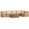 vidaXL Outdoor Sofa Set 6 pcs 5-Seaters Natural Solid Acacia Wood