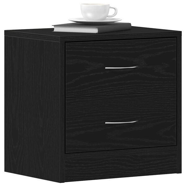 vidaXL Bedside Cabinet Black Oak 40x30x40 cm Engineered Wood