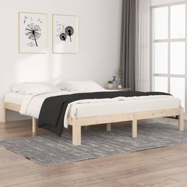 vidaXL Bed Frame without Mattress Solid Wood Pine 160x200cm