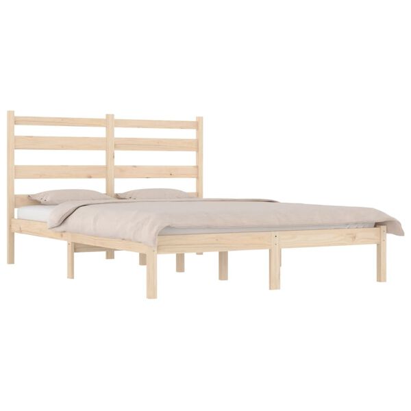 vidaXL Bed Frame without Mattress Solid Wood 140x190 cm (809997+818420)