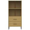 vidaXL Bookcase with 2 Drawers Brown 60x35x128.5 cm Solid Wood OSLO