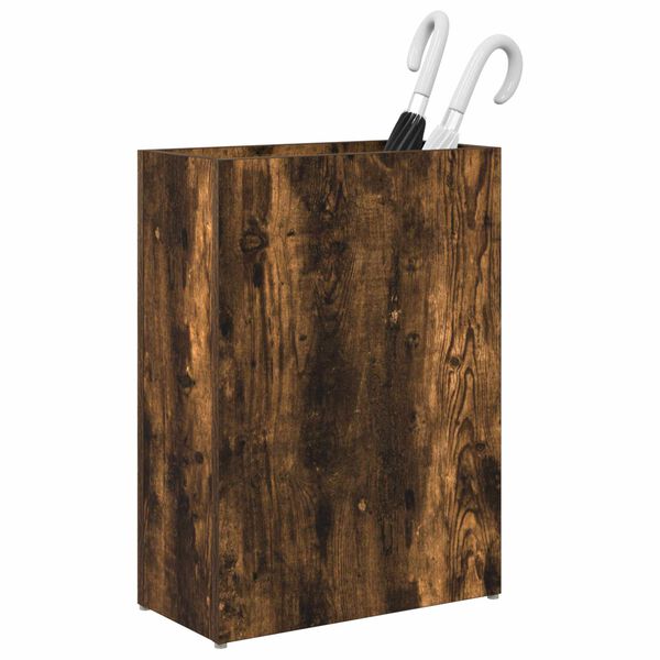 vidaXL Umbrella Stand Smoked Oak 40 x 20 x 55.5 cm Engineered Wood