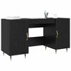 vidaXL Desk with Shelf Black oak 140 x 50 x 75 cm Engineered wood