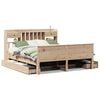 vidaXL Bookcase Bed without Mattress Wax Brown 75x190 cm Small Single Solid Wood Pine
