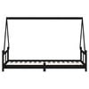 vidaXL Kids Bed Frame Black 80x200 cm Solid Wood Pine