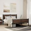 vidaXL Metal Bed Frame without Mattress Brown Oak 150x200 cm King Size