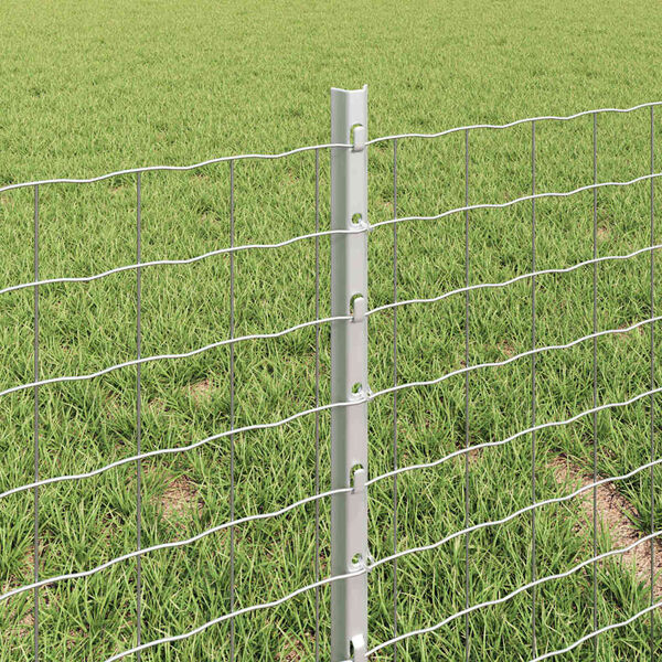 vidaXL Fence Post 11 pcs Silver 40 cm Steel